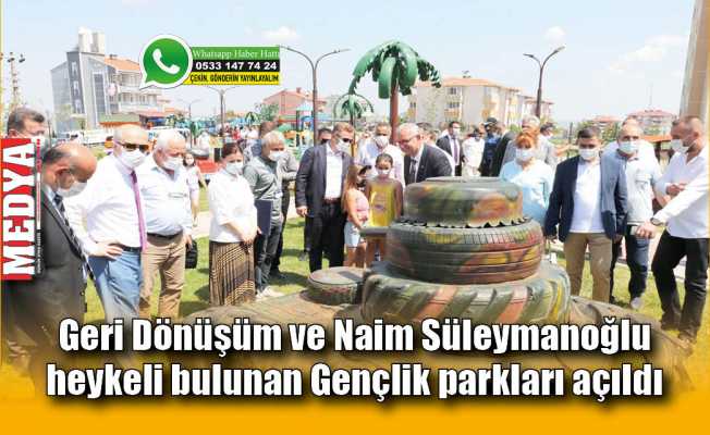 Geri Dönüşüm ve Naim Süleymanoğlu heykeli bulunan Gençlik parkları açıldı