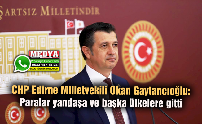 CHP Edirne Milletvekili Okan Gaytancıoğlu:  Paralar yandaşa ve başka ülkelere gitti