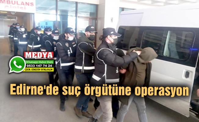 Edirne'de suç örgütüne operasyon
