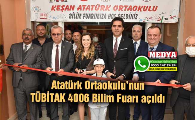 Atatürk Ortaokulu’nun TÜBİTAK 4006 Bilim Fuarı açıldı