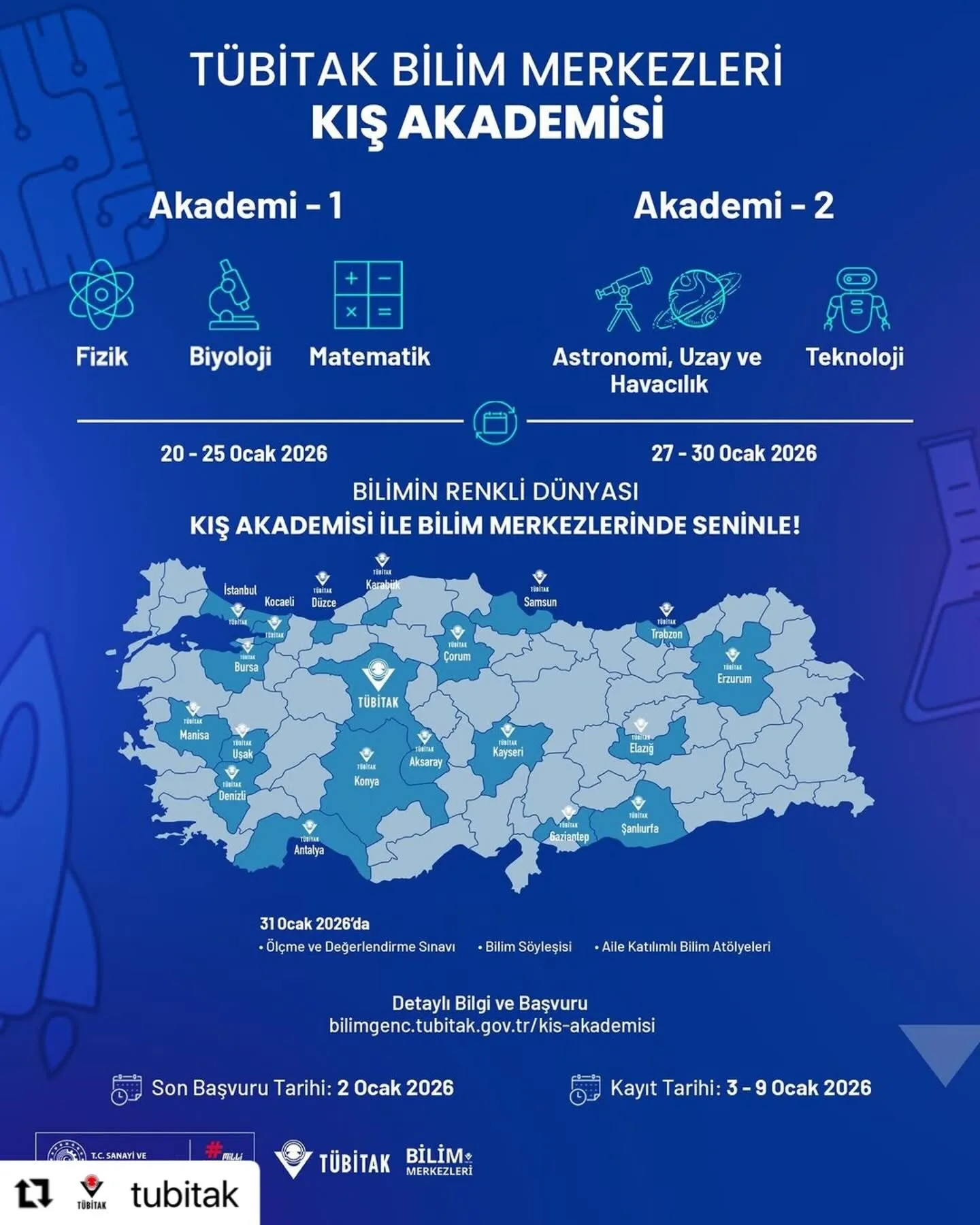 Fizikten Uzaya: TÜBİTAK Kış Akademisi Başvuruları başladı