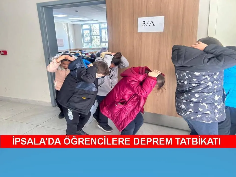 İpsala'da okullarda deprem tatbikatı gerçekleştirildi