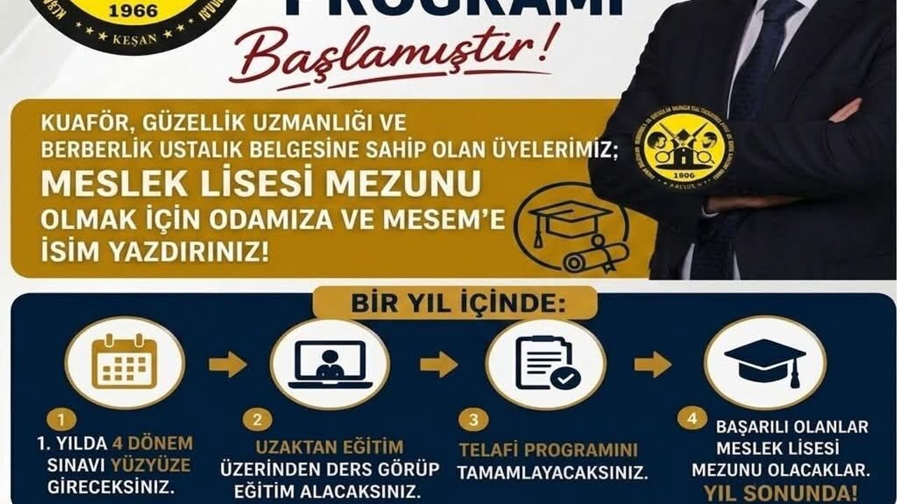 Esnaf Odası'ndan Meslek Lisesi telafi programı
