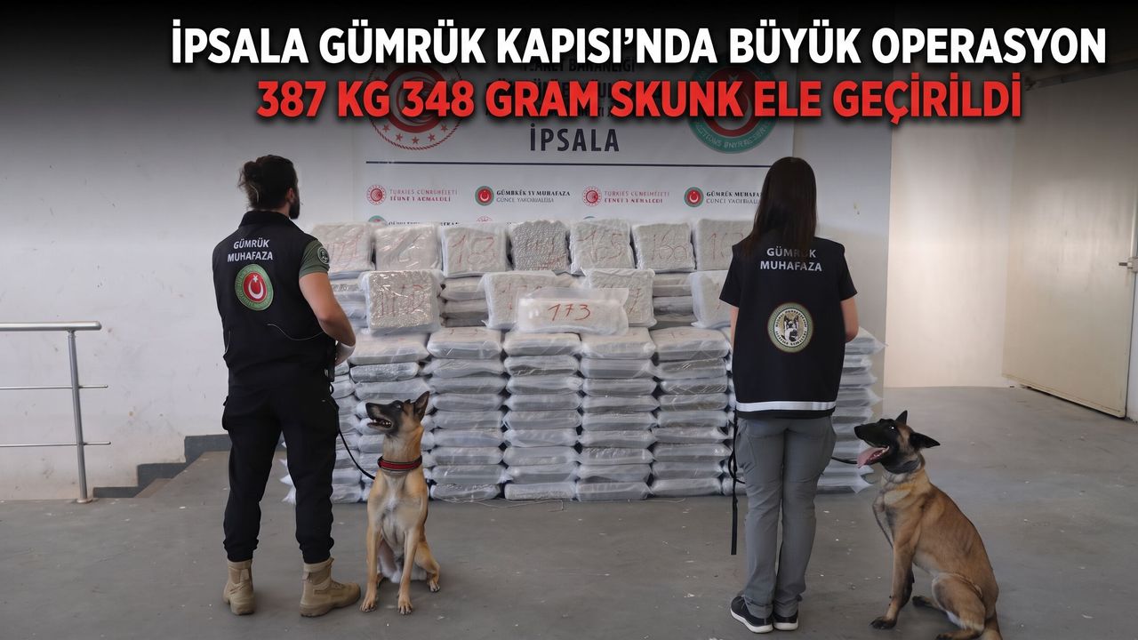 İpsala Gümrüğü'nde 387 Kilogram Skunk ele geçirildi