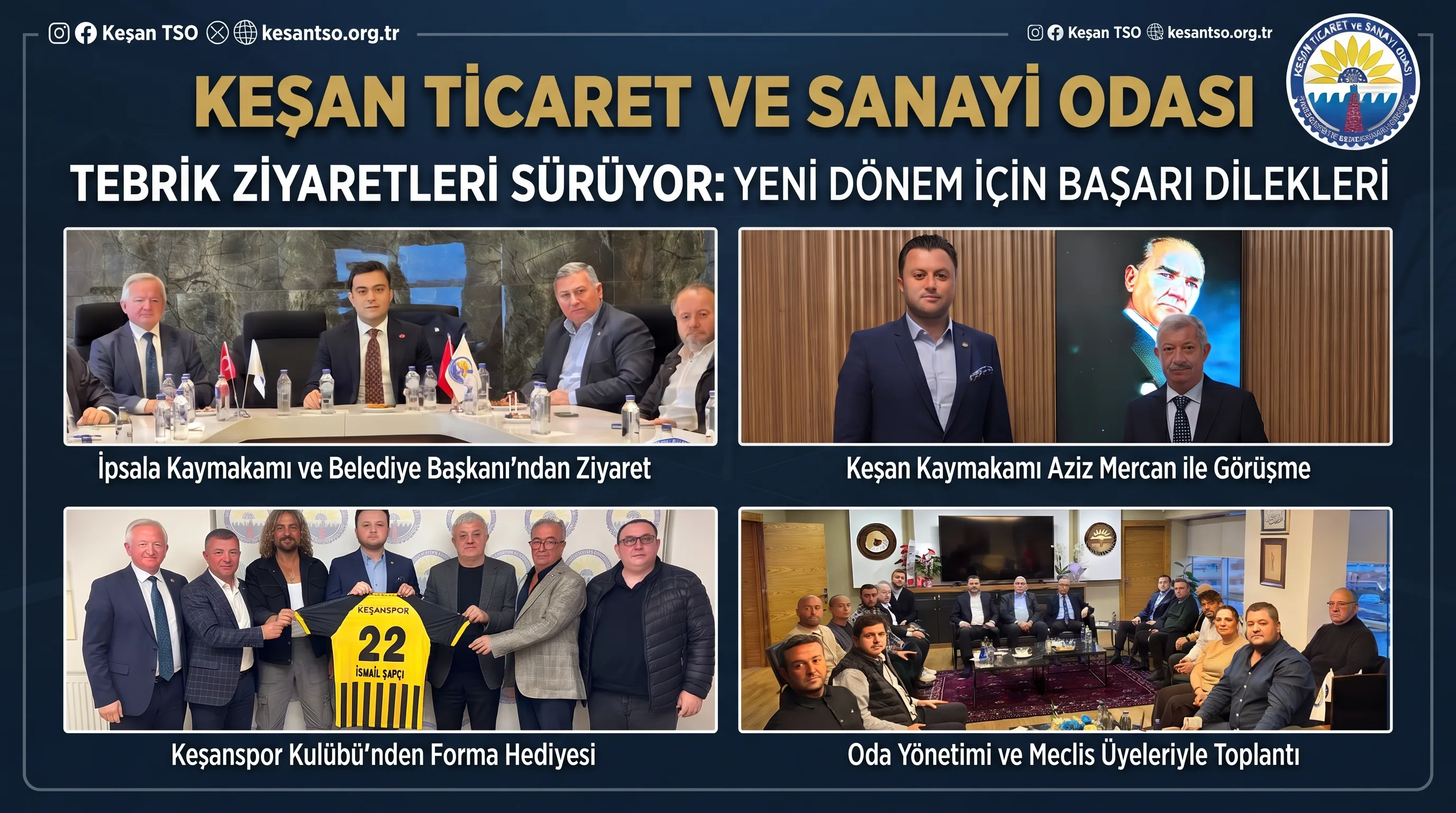 Keşan Ticaret ve Sanayi Odası'na tebrik ziyaretleri sürüyor
