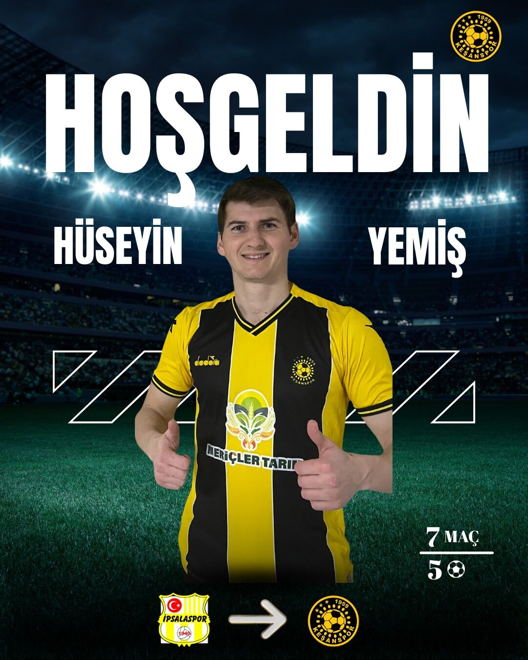 Keşanspor’dan golcü transferi: Hüseyin Yemiş