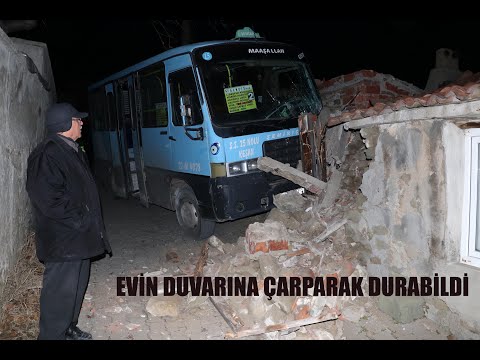 Yolcu minibüsü, evin duvarına çarptı